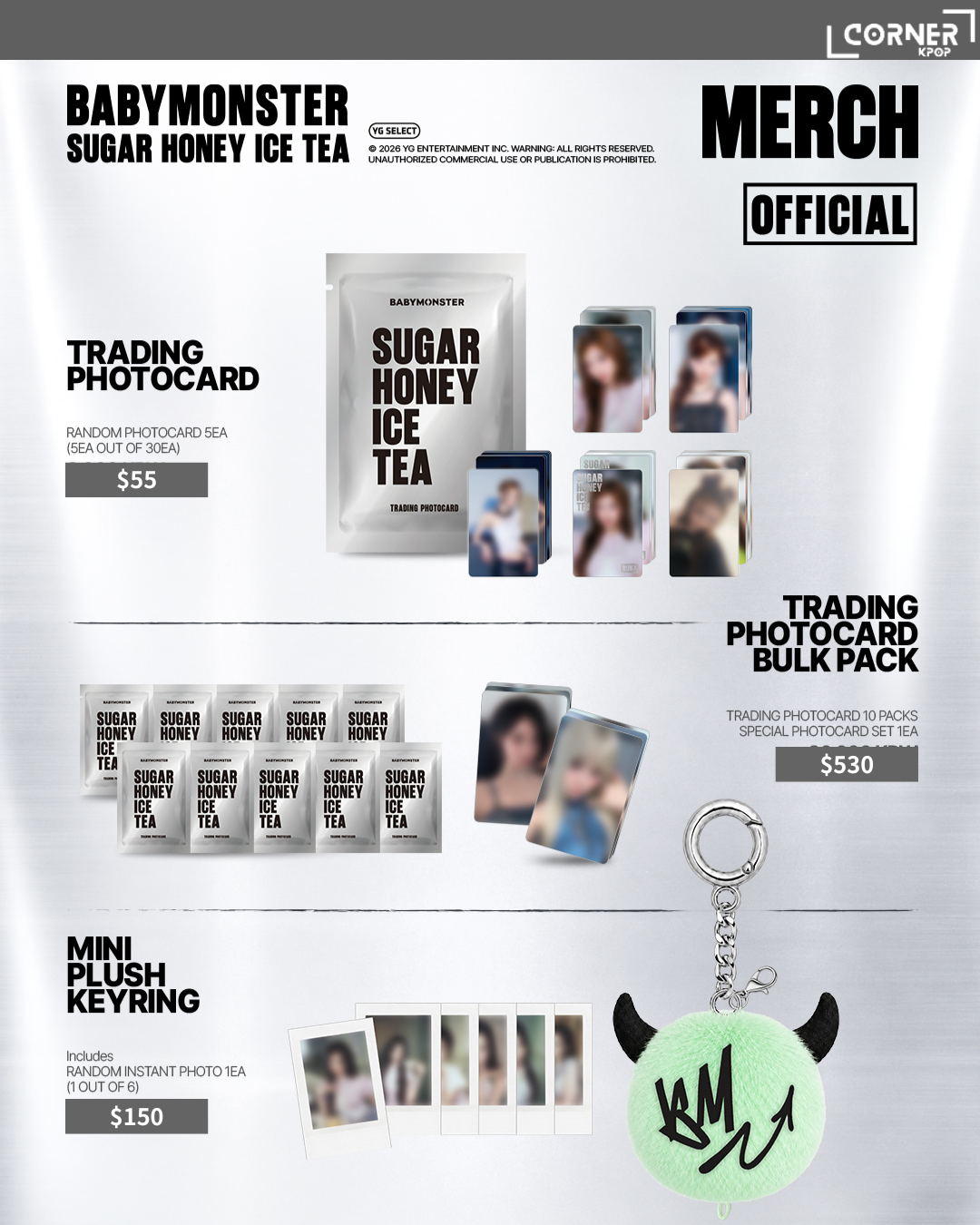[韓國預訂] BM周邊代購 BABYMONSTER “SUGAR HONEY ICE TEA” OFFICIAL MD