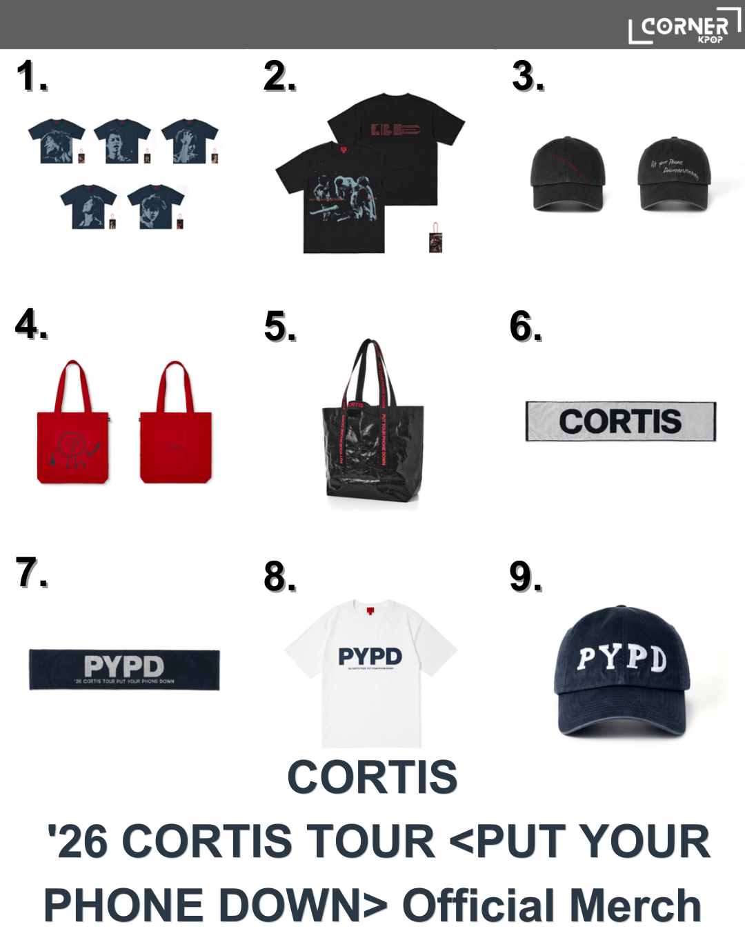 [韓國預訂] CORTIS周邊代購 CORTIS '26 CORTIS TOUR PUT YOUR PHONE DOWN Official Merch