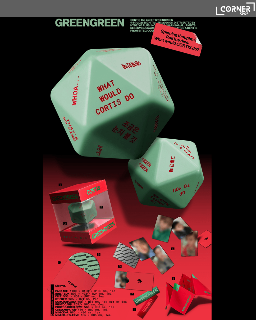 [現貨] CORTIS專輯現貨 CORTIS - 2ND EP [GREENGREEN] (DICE ver.) in stock