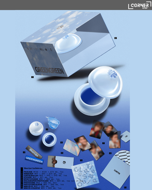 [韓國預訂] CORTIS韓國專輯代購 CORTIS The 2nd EP “GREENGREEN” (‘Blue Lips' Lip Balm ver.)