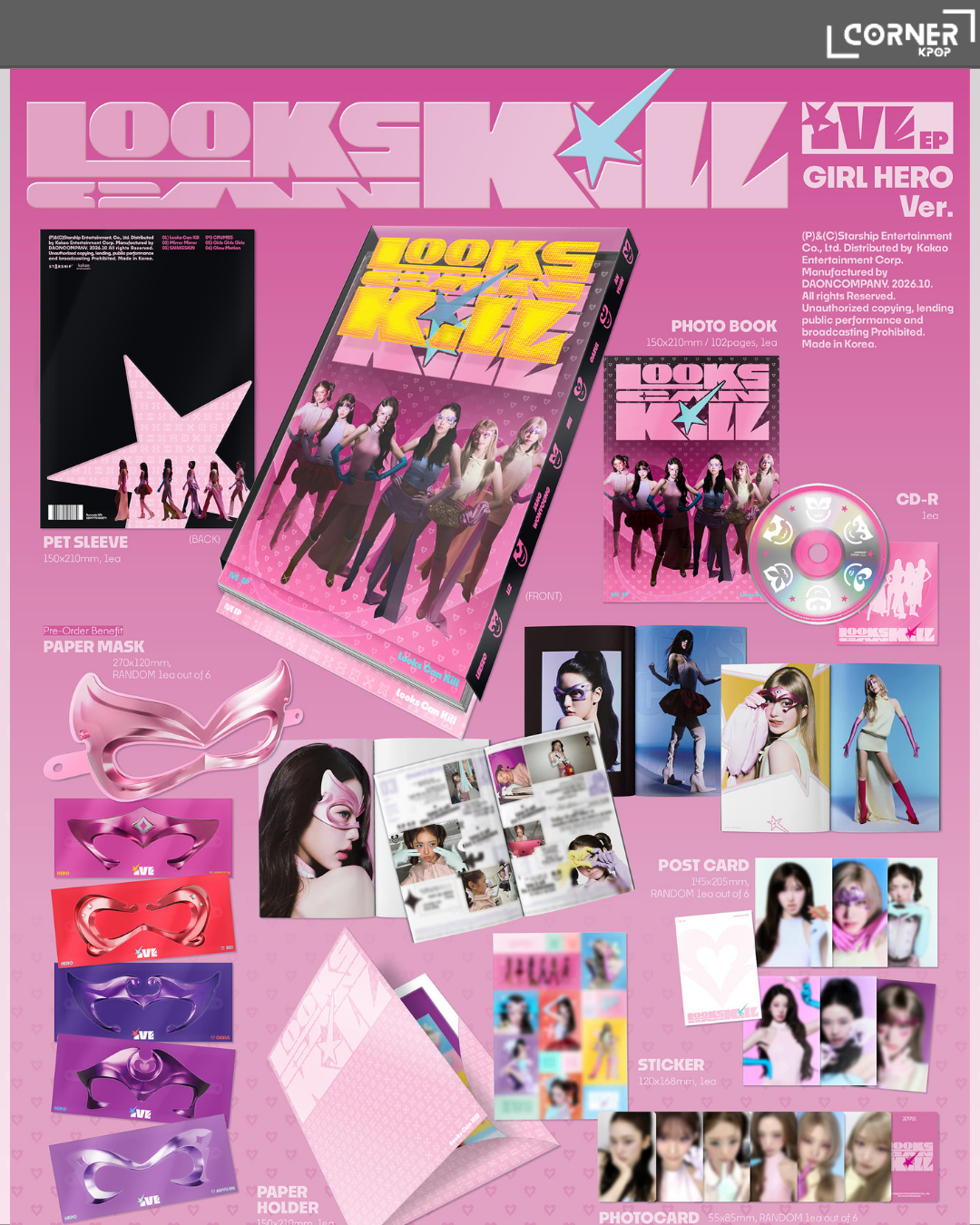 [韓國預訂] IVE專輯代購 IVE - EP [Looks Can Kill] (WM LUCKY DRAW)