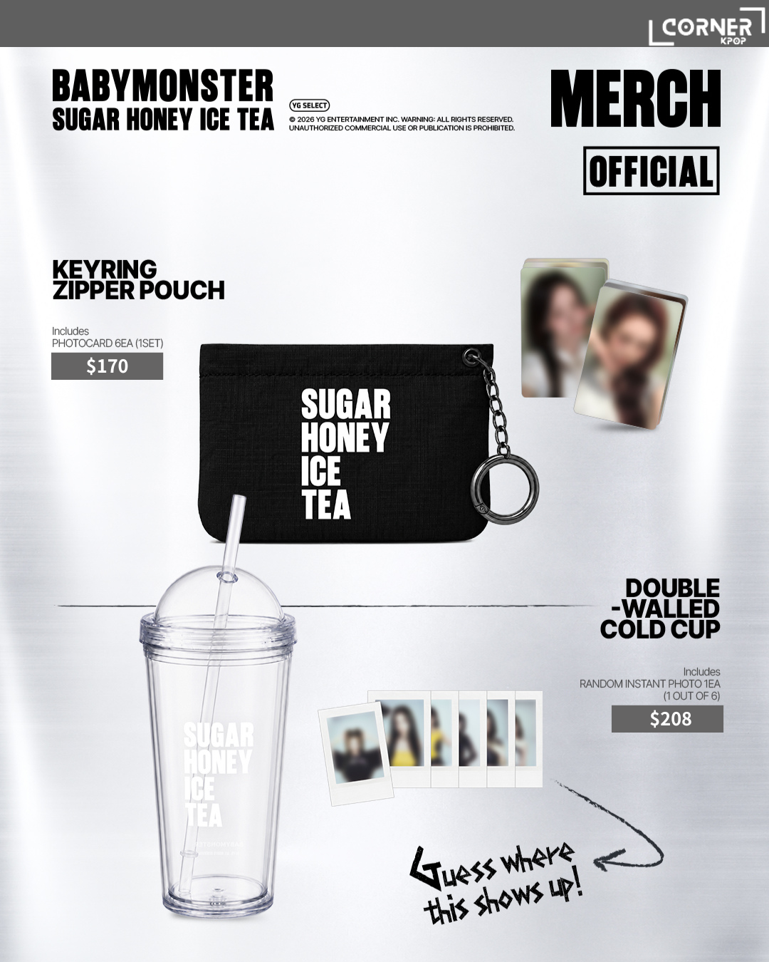 [韓國預訂] BM周邊代購 BABYMONSTER “SUGAR HONEY ICE TEA” OFFICIAL MD
