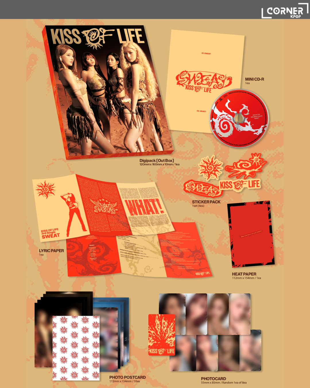 [韓國預訂] KIOF專輯代購 KISS OF LIFE 3rd Single [SWEAT] (K4U, MS 通路)