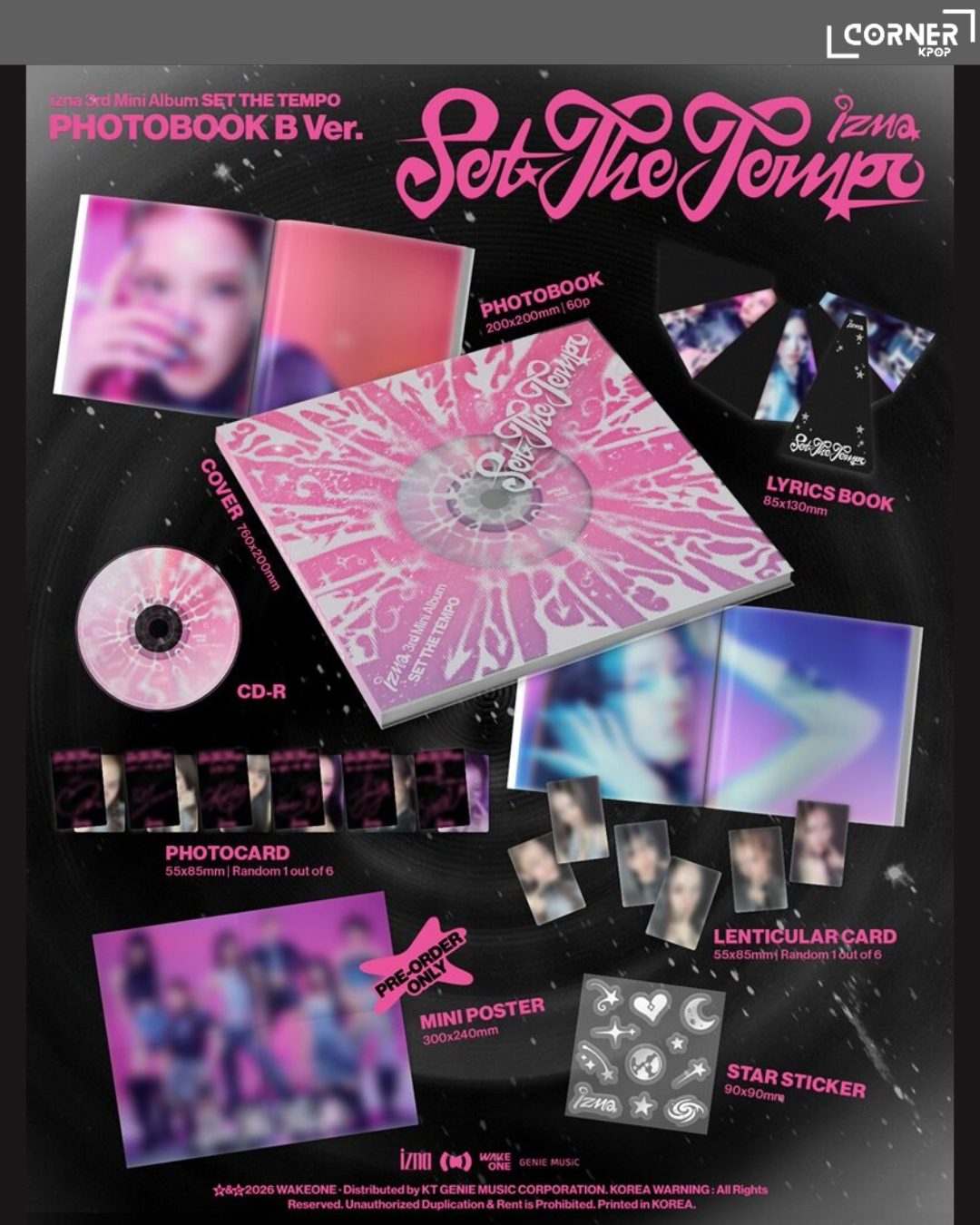 [韓國預訂] izna專輯代購 izna 3rd Mini Album "Set the Tempo" (yes24, aladin通路)