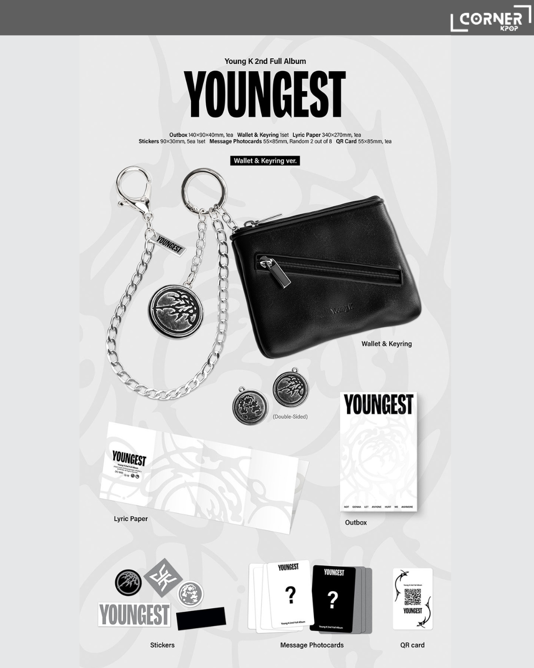 [韓國預訂] Young K專輯預訂 Young K (DAY6) - 2ND FULL ALBUM [YOUNGEST] (WM通路)