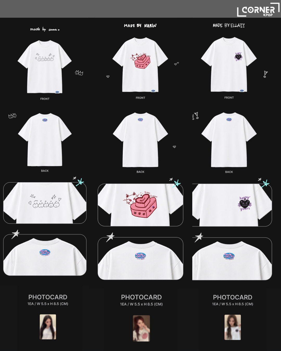[韓國預訂] MEOVV周邊代購 MEOVV T-SHIRT SET - DEBUT 2ND ANNIVERSARY OFFICIAL MERCH