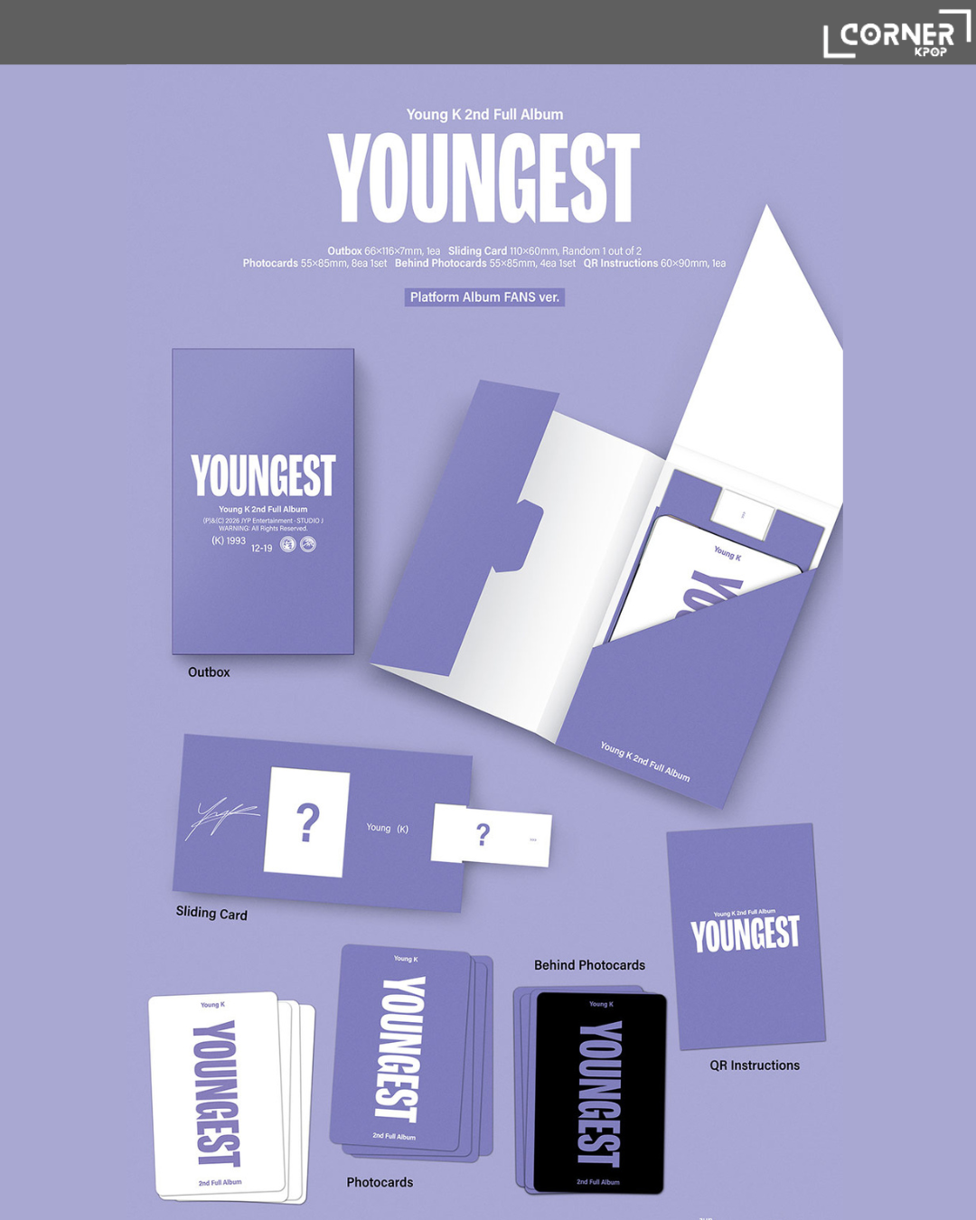 [韓國預訂] Young K專輯預訂 Young K (DAY6) - 2ND FULL ALBUM [YOUNGEST] (WM通路)
