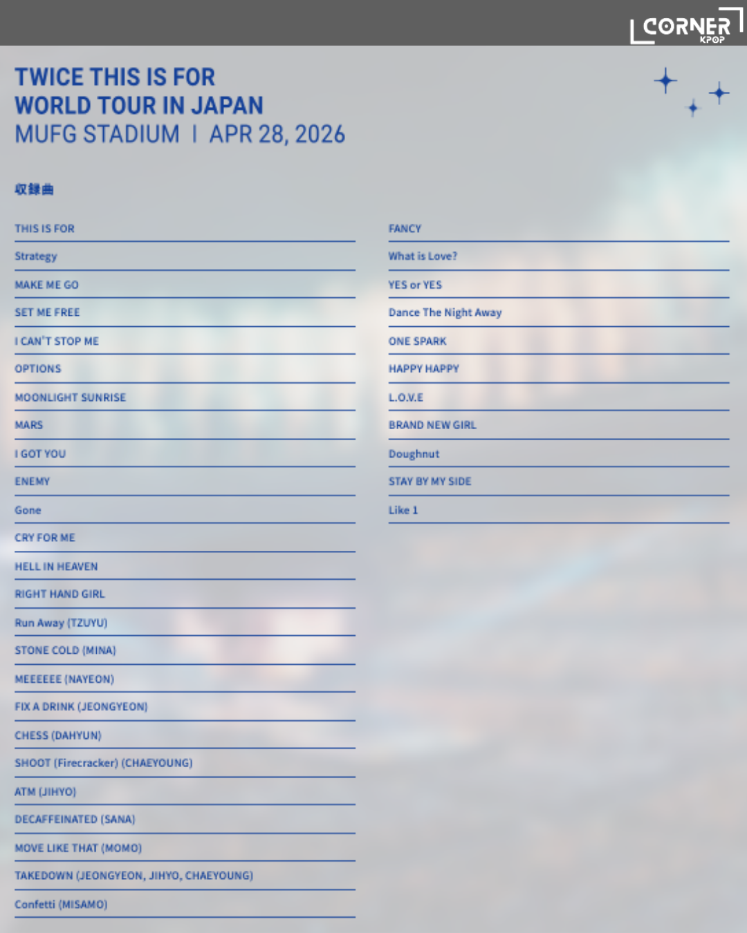 [日本預訂] TWICE日本演唱會周邊『TWICE ＜THIS IS FOR＞ WORLD TOUR IN JAPAN MUFG STADIUM』