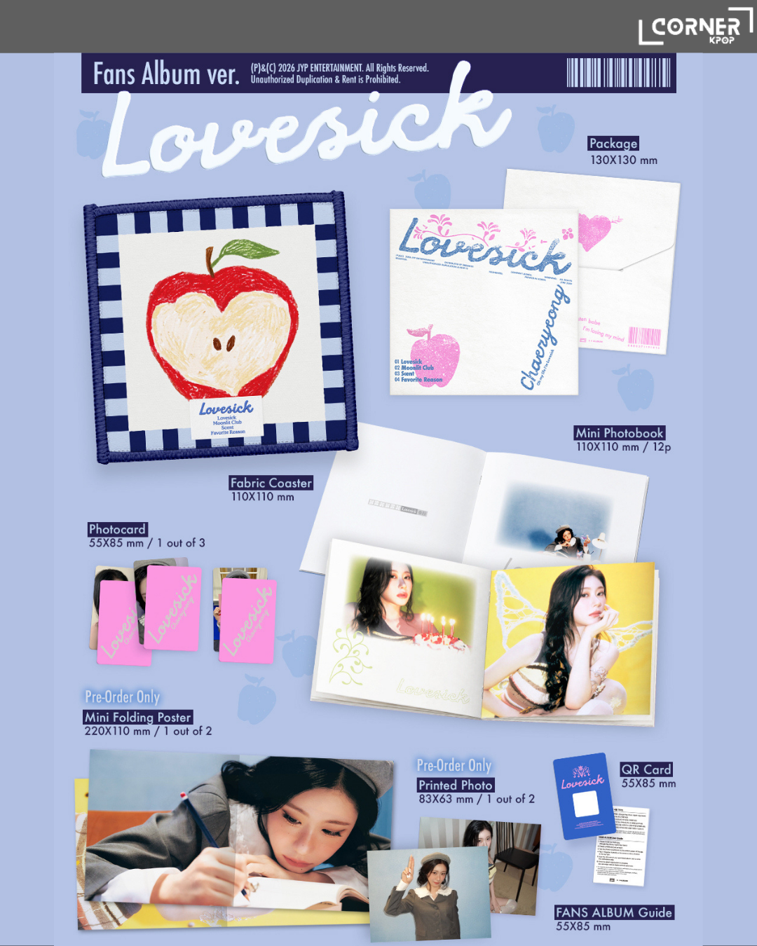[韓國預訂] 李彩領專輯代購 CHAERYEONG (ITZY) - 1st Mini Album [Lovesick] (AM)