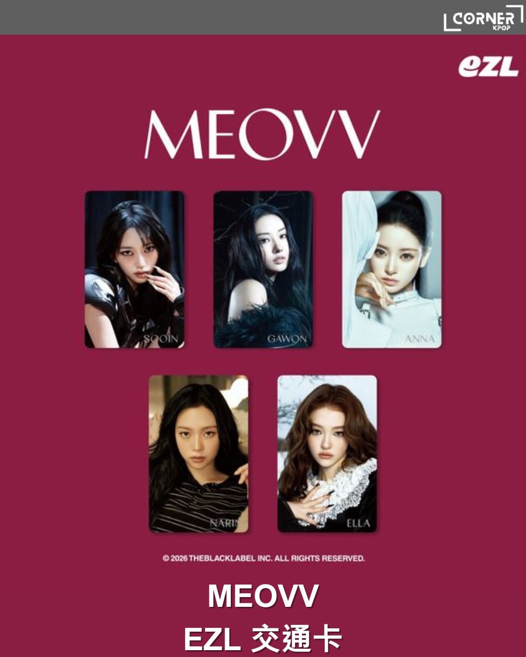 [韓國預訂] MEOVV周邊代購 MEOVV × EZL交通卡